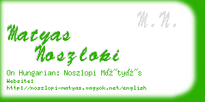 matyas noszlopi business card